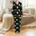 Whimsical Spirit Enthusiasts Cartoonish Pale Green Ghost Bat Moon Star Pattern on Black Satin Pajamas Set - 2