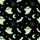 Whimsical Spirit Enthusiasts Cartoonish Pale Green Ghost Bat Moon Star Pattern on Black Satin Pajamas Set - 4