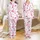 Women's Whimsical Bright Hot Pink Cowboy Boot Hat Heart Rose Starburst White Pattern Satin Pajamas Set - 1