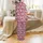 Playful Pattern Lovers' Cheerful Vibrant Pink Cartoon Cow Head Luck Seamless Print Satin Pajamas Set - 3