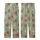 Women's Muted Sage Green Bright Red Strawberry Pale Yellow Starburst Hand-Drawn Naive Scattered Kid Satin Pajamas Set - 3