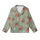 Women's Muted Sage Green Bright Red Strawberry Pale Yellow Starburst Hand-Drawn Naive Scattered Kid Satin Pajamas Set - 2
