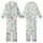 Playful Women's Seamless Pastel Sky Blue Hand-Drawn Cartoon Dinosaurs & Prehistoric Flora Kid Satin Pajamas Set - 1