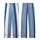 Women's Crisp Cobalt Blue White Alternating Fine Broad Vertical Stripe Geometric Kid Satin Pajamas Set - 3