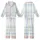 Women's Crisp Plaid Geometric Sky Blue Muted Mint Charcoal Grey Off-White Cornflower Accents Kid Satin Pajamas Set - 1