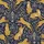Women's Satin Pajama Set: Golden Ochre Leopard Poses - Navy Blue Short Sleeve Lapel Top & Shorts Satin Short-Sleeve Pajamas Set - 4