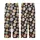 Women's Whimsical Illustrative Floral Scatter Pattern in Cream, Beige, Soft Blues, Mint, Lavender on Deep Brown Kid Satin Pajamas Set - 3