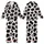 Modern Art Enthusiasts' Black White Abstract Cow Spot Golden Star Burgundy Line Pattern Kid Satin Pajamas Set - 1