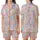 Cat Lovers' Whimsical Hand-Drawn Pastel Pink Blue Yellow Purple Cartoon Cat Repeating Pattern Satin Short-Sleeve Pajamas Set - 1