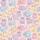 Cat Lovers' Whimsical Hand-Drawn Pastel Pink Blue Yellow Purple Cartoon Cat Repeating Pattern Satin Short-Sleeve Pajamas Set - 4