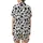 Modern Style Enthusiasts' Dynamic Black White Organic Interconnected Rounded Shapes Pattern Satin Short-Sleeve Pajamas Set - 3