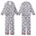 Cute Farm Animal Lovers' Soft Light Lavender Seamless Cartoon Cow Heads, Black Patches, Mixed Heart Spots Pattern Kid Satin Pajamas Set - 1