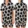 Modern Art Enthusiasts' Black White Abstract Cow Spot Golden Star Burgundy Line Pattern Satin Short-Sleeve Pajamas Set - 1