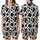 Fashion-Forward Individuals' Bold Black White Organic Irregular Cow Spot Seamless Pattern Satin Short-Sleeve Pajamas Set - 1