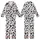 Modern Style Enthusiasts' Dynamic Black White Organic Interconnected Rounded Shapes Pattern Kid Satin Pajamas Set - 1