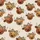 Whimsical Animal Lovers' Flat Illustrative Highland Cow Pattern Tan Caramel Fur Leopard Print Bows Satin Pajamas Set - 4