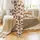 Whimsical Animal Lovers' Flat Illustrative Highland Cow Pattern Tan Caramel Fur Leopard Print Bows Satin Pajamas Set - 2