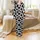 Modern Style Enthusiasts' High Contrast Black White Organic Splotches Design Satin Pajamas Set - 2