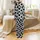 Modern Style Enthusiasts' High Contrast Black White Organic Splotches Design Satin Pajamas Set - 3