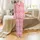 Girls' Soft Pastel Pink Cartoon Western Boots Hats Stars 'YEE HAW' Outline Pattern Satin Pajamas Set - 2