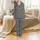 Modern Style Enthusiasts' Bold Black & White Organic Abstract Seamless Pattern Satin Pajamas Set - 2
