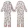 Cat Lovers' Whimsical Pink Crown Cartoon Cats, Soft Pink Rose Blossom, Sage Green, Pastel Blue Pattern Kid Satin Pajamas Set - 1