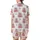 Animal Lovers' Whimsical Watercolor Brown Spotted Calves Fuchsia Blush Cherry Blossom Seamless Pattern Satin Short-Sleeve Pajamas Set - 3