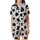 Art Lovers' High Contrast Black White Organic Fluid Ink Splatter Abstract Pattern Satin Short-Sleeve Pajamas Set - 2