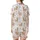 Women's Whimsical Watercolor Fluffy Highland Cow Calf Pink Rose Daisy Floral Pattern Satin Short-Sleeve Pajamas Set - 3
