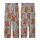Animal Lovers' Fluffy Baby Highland Cow Reddish-Brown Fawn Leopard Bow Flat Graphic Pattern on Heather Gray Kid Satin Pajamas Set - 3