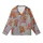 Animal Lovers' Fluffy Baby Highland Cow Reddish-Brown Fawn Leopard Bow Flat Graphic Pattern on Heather Gray Kid Satin Pajamas Set - 2