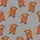 Animal Lovers' Fluffy Baby Highland Cow Reddish-Brown Fawn Leopard Bow Flat Graphic Pattern on Heather Gray Kid Satin Pajamas Set - 4