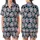 Farm Animal Fans' Illustrative Flat Cartoon Cow Faces Pink Snouts Muted Blue-Grey All-Over Black Spot Pattern Satin Short-Sleeve Pajamas Set - 1