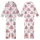 Animal Lovers' Whimsical Watercolor Brown Spotted Calves Fuchsia Blush Cherry Blossom Seamless Pattern Kid Satin Pajamas Set - 1