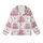 Animal Lovers' Whimsical Watercolor Brown Spotted Calves Fuchsia Blush Cherry Blossom Seamless Pattern Kid Satin Pajamas Set - 2
