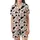 Cute Cartoon Style Fans' Cream Off-White Black Cow Print, Pink Cartoon Cow Faces & 'Sweet Milk' Pattern Satin Short-Sleeve Pajamas Set - 2