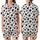 Modern Style Enthusiasts' Irregular Black Cow Spot White Pastel Pink Abstract Blob Pattern Satin Short-Sleeve Pajamas Set - 1
