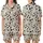 Cute Animal Lovers' Whimsical Off-White Hand-Drawn Cartoon Cow & Moo Pattern with Black Spots & Pink Accents Satin Short-Sleeve Pajamas Set - 1