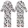 Whimsical Design Lovers' Seamless Black White Pink Hand-Drawn Cowhide Spot Cartoon Cow Mushroom Pattern Kid Satin Pajamas Set - 1