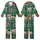 Rustic Animal Lovers' Emerald Green Watercolor Plaid Fluffy Highland Cow Pattern Kid Satin Pajamas Set - 1