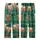 Rustic Animal Lovers' Emerald Green Watercolor Plaid Fluffy Highland Cow Pattern Kid Satin Pajamas Set - 3