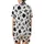 Contemporary Fashion Lovers' Playful Black White Irregular Organic Spot Design Satin Short-Sleeve Pajamas Set - 3