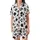 Contemporary Fashion Lovers' Playful Black White Irregular Organic Spot Design Satin Short-Sleeve Pajamas Set - 2