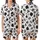 Contemporary Fashion Lovers' Playful Black White Irregular Organic Spot Design Satin Short-Sleeve Pajamas Set - 1