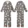 Whimsical Cat Enthusiasts' Playful Sitting Stretching Cartoon Cats & 'Cute Cat' Text Seamless Tan White Grey Pattern Kid Satin Pajamas Set - 1