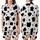 Modern Trendsetters' Bold High-Contrast Jet Black Organic Cowhide Spot Pattern Satin Short-Sleeve Pajamas Set - 1