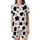 Modern Trendsetters' Bold High-Contrast Jet Black Organic Cowhide Spot Pattern Satin Short-Sleeve Pajamas Set - 2
