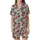 Women's Soft Pink Illustrative White Tiger Hot Pink Rose Deep Green Leaf Pattern Satin Short-Sleeve Pajamas Set - 2