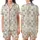 Cat Lovers' Playful Hand-Drawn Cartoon Cat Faces Seamless All-Over Pattern Off-White Gray Tan Pink Satin Short-Sleeve Pajamas Set - 1