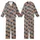 Cute Animal Lovers Adorable Fluffy Baby Highland Cow Vibrant Plaid Scarf Heather Grey Pattern Kid Satin Pajamas Set - 1